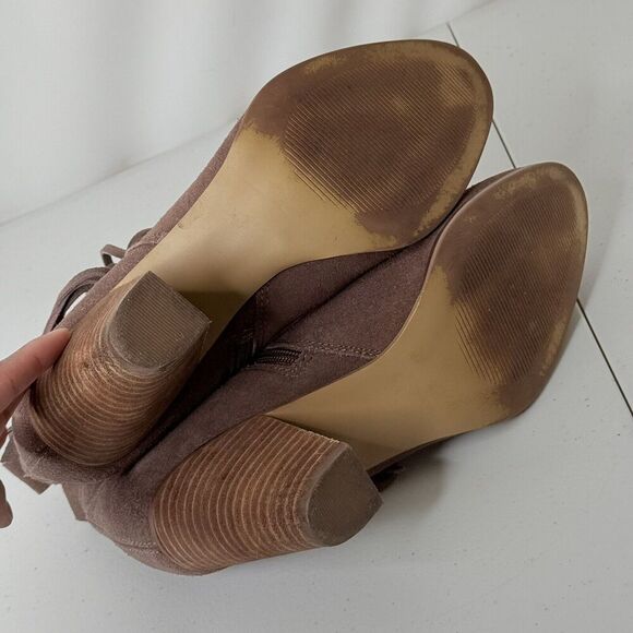 Steve Madden Ohio Size 10M Suede Ankle Booties Fringe Western Cowgirl Boho Boots - Picture 8 of 9